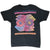 Back of black Rolling Stones Steel Wheels tour T-shirt with distressed multicolor graphic