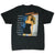 Back of black Mariah Carey Charmbracelet Tour T-shirt with portrait and city list graphic