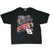 Full front of black Dale Earnhardt Jr. T-shirt with Dale Earnhardt Jr. and No. 8 car print