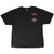 Front of black Harley-Davidson pocket T-shirt with orange flames and logo
