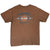 Back of brown Harley-Davidson T-shirt with Cycle Connection Joplin, MO flame graphic