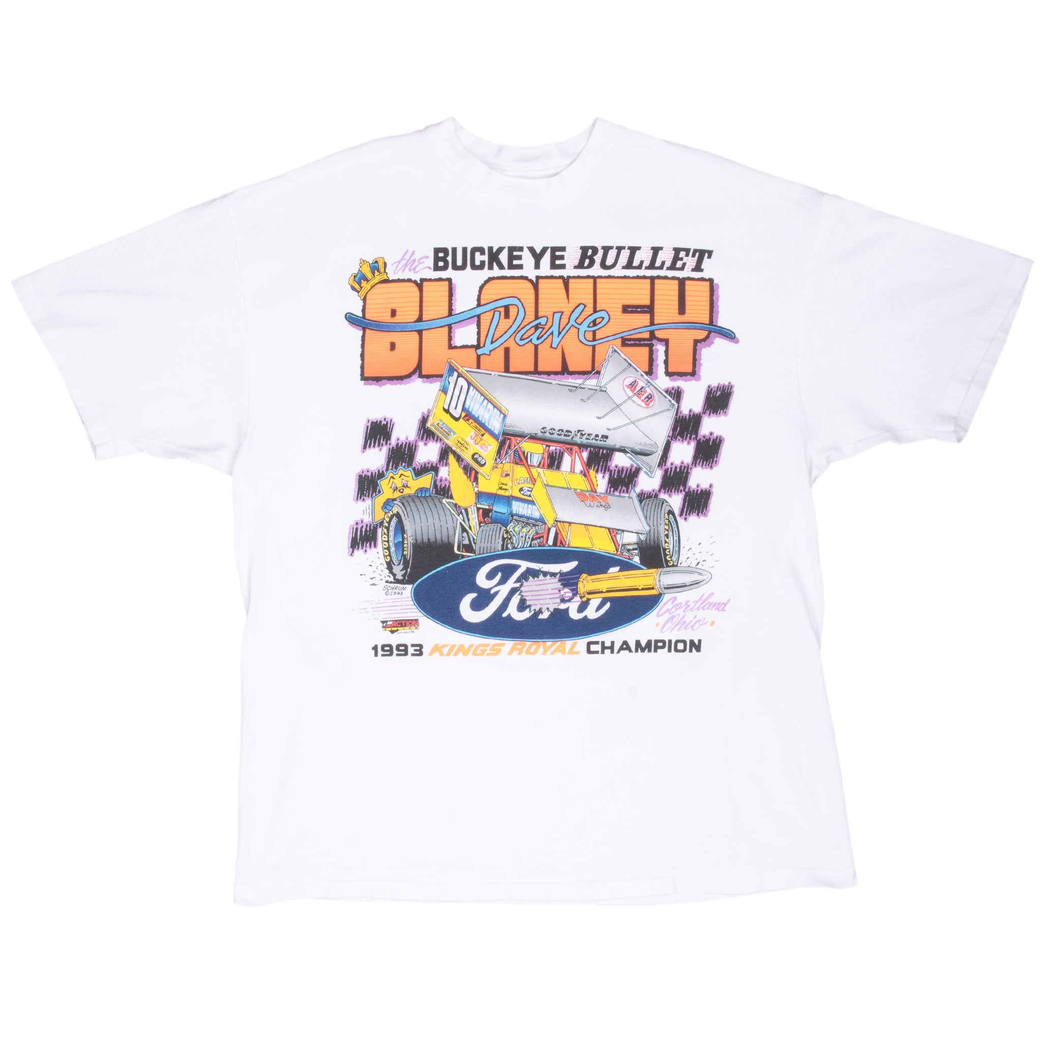 Vintage Dave Blaney Kongs Royal Champion 1993 Drag Racing Tee Shirt Size XL Made In Usa