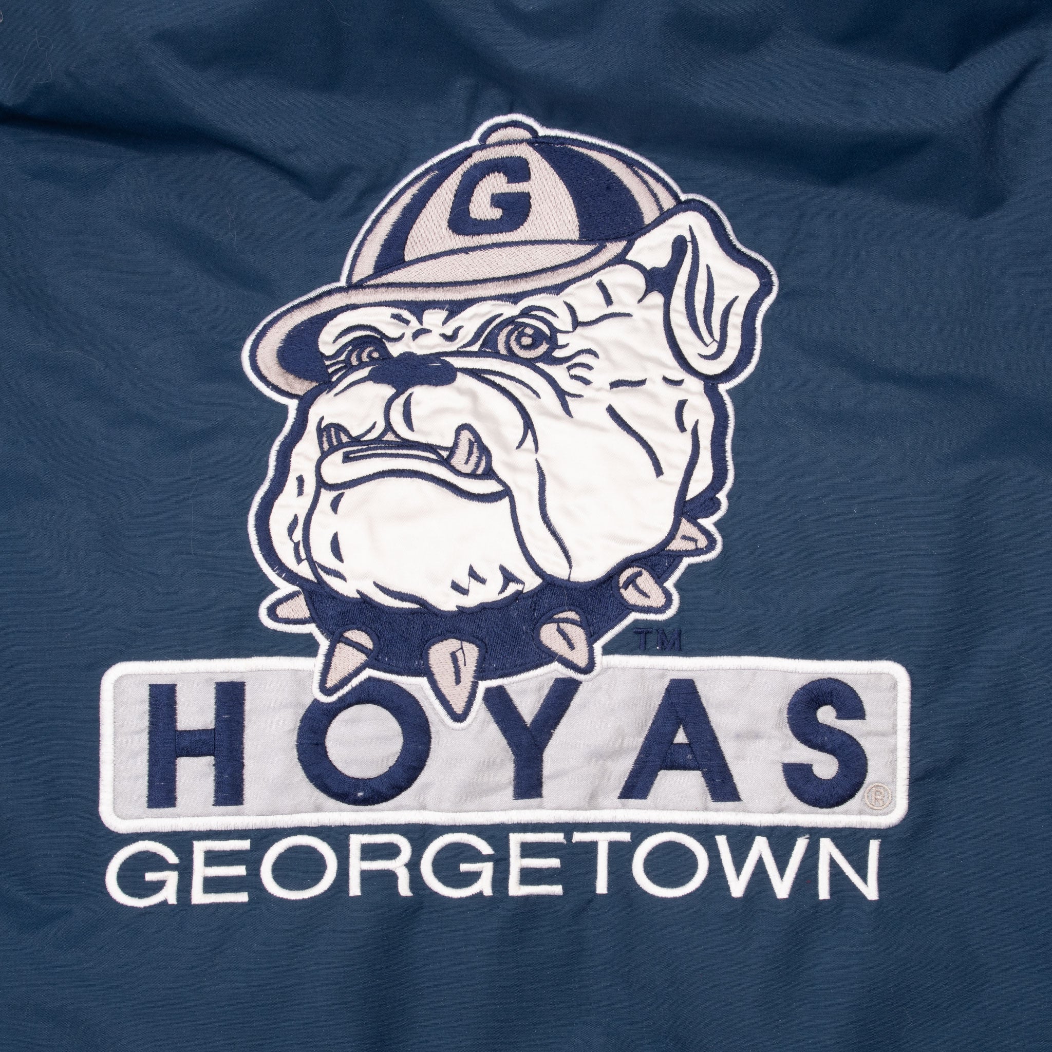 Vintage Ncaa Georgetown Hoyas Heavy Pullover Windbreaker Jacket 1990S Size Large