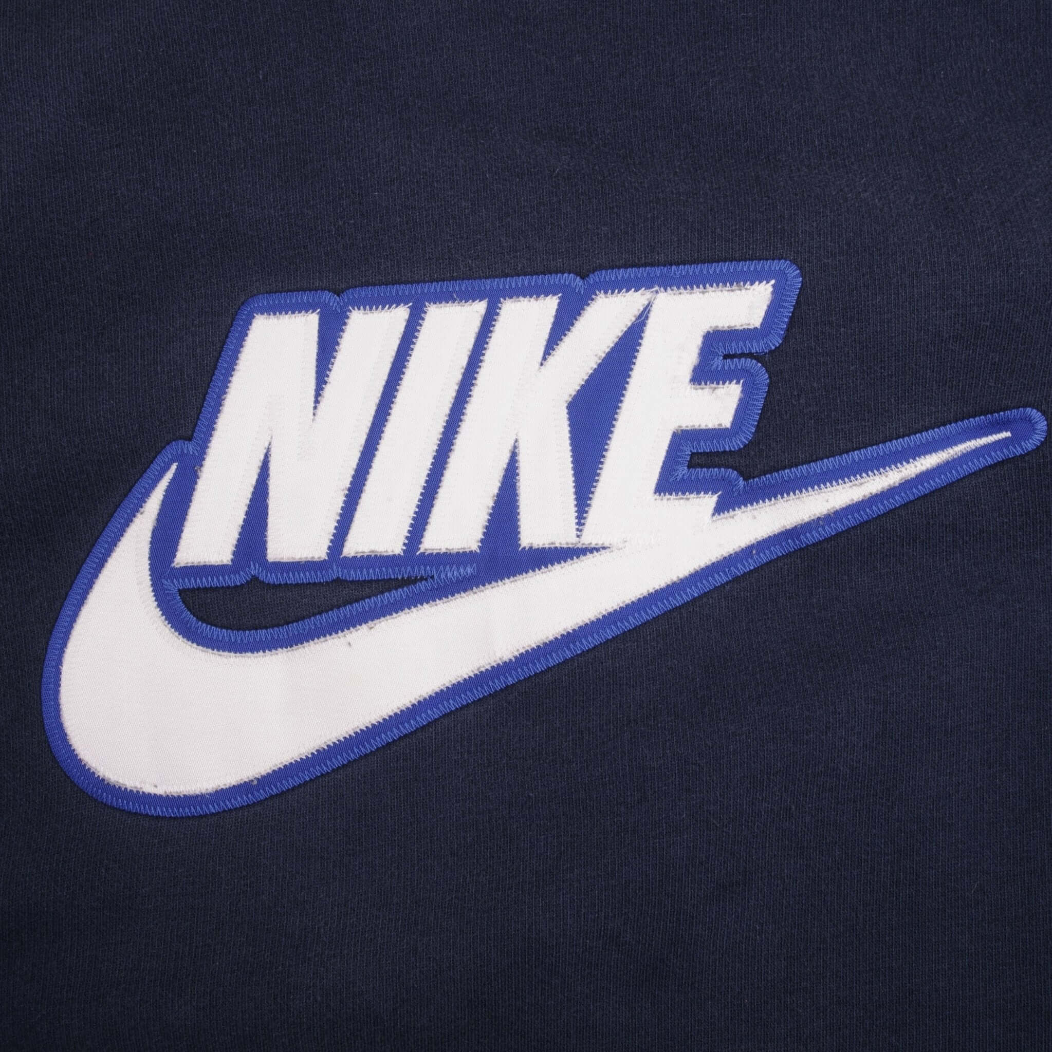 Vintage Navy Blue Nike Spellout Swoosh Hoodie 2000S Size Large