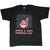 Full front view of black Cleveland Indians Opening Day T-shirt with Chief Wahoo graphic