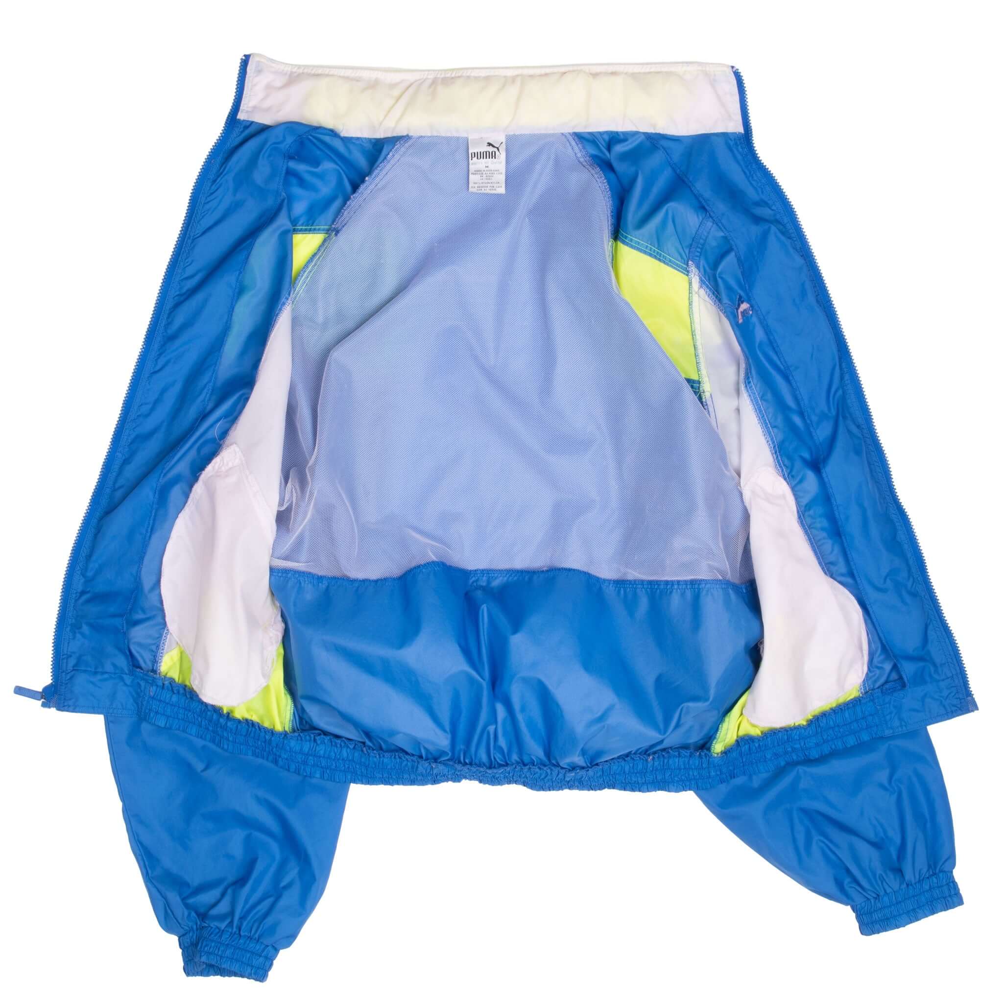 Vintage Puma Neon Windbreaker Jacket 1980S Size Medium