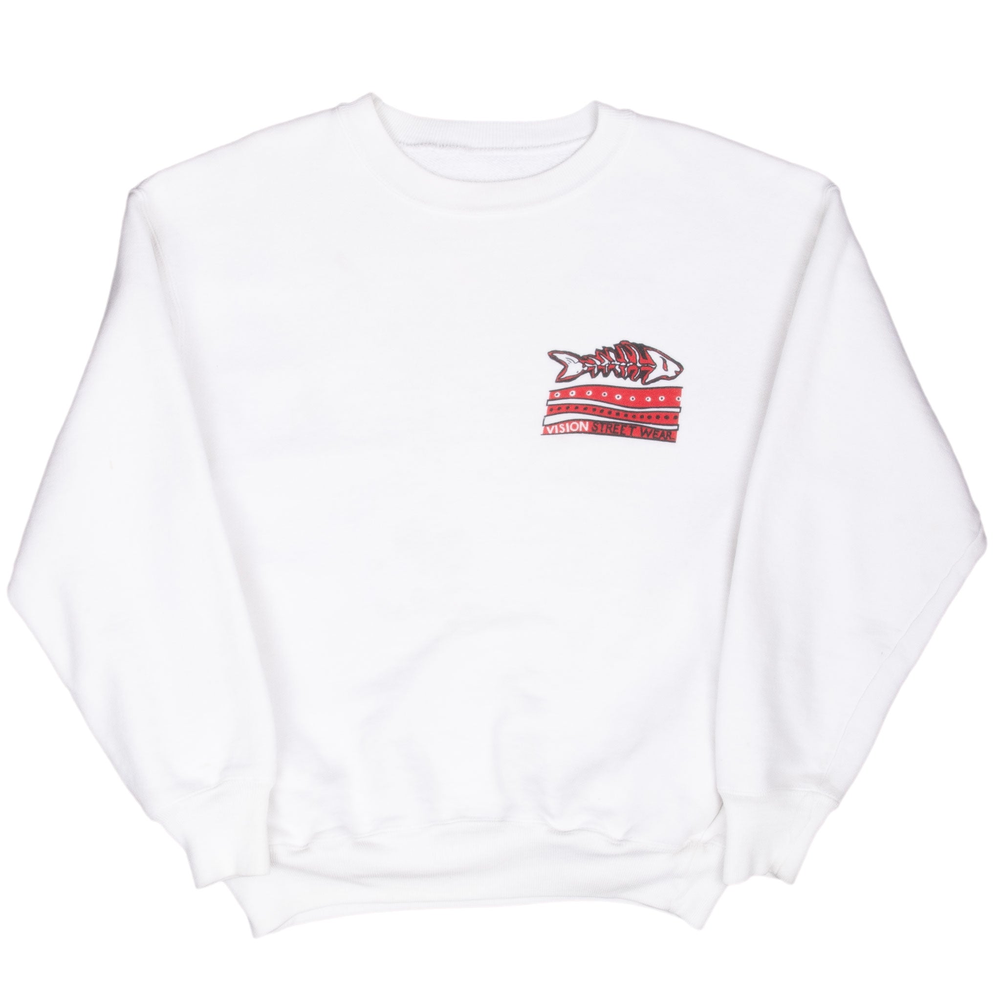 Vintage Vision Street Wear White Sweatshirt 1989 Size Small