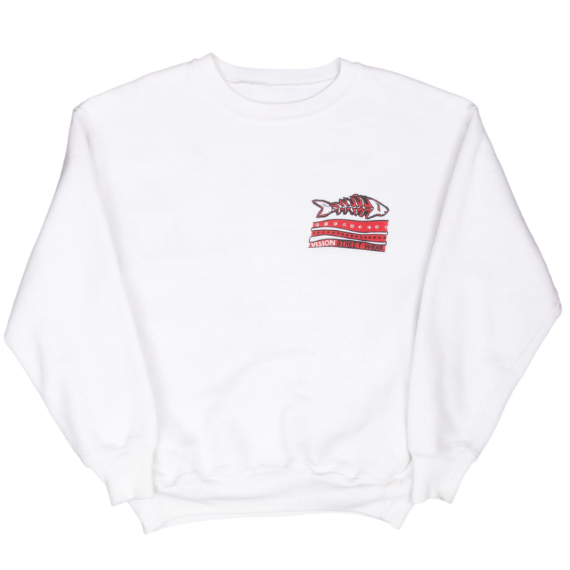 Vintage Vision Street Wear White Sweatshirt 1989 Size Small