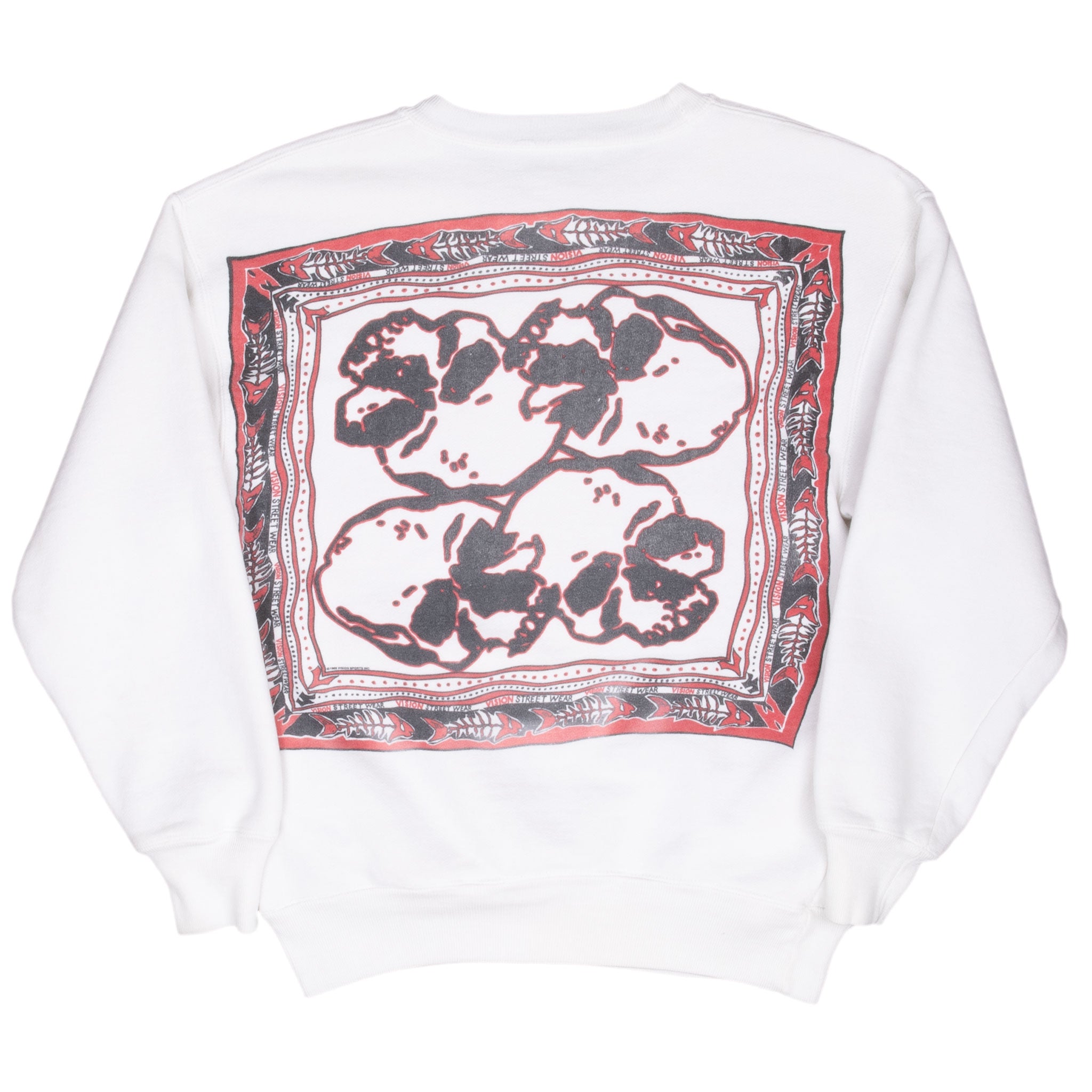 Vintage Vision Street Wear White Sweatshirt 1989 Size Small