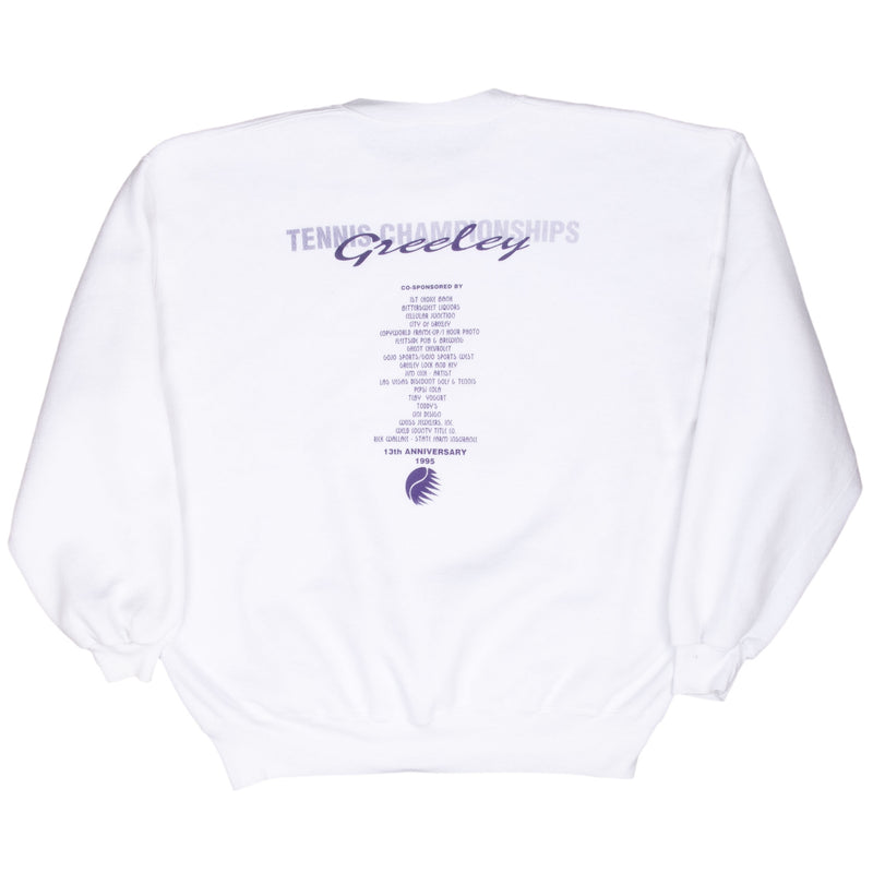 Vintage Greeley Tennis Championships 1995 Sweatshirt Size XL Made In Usa