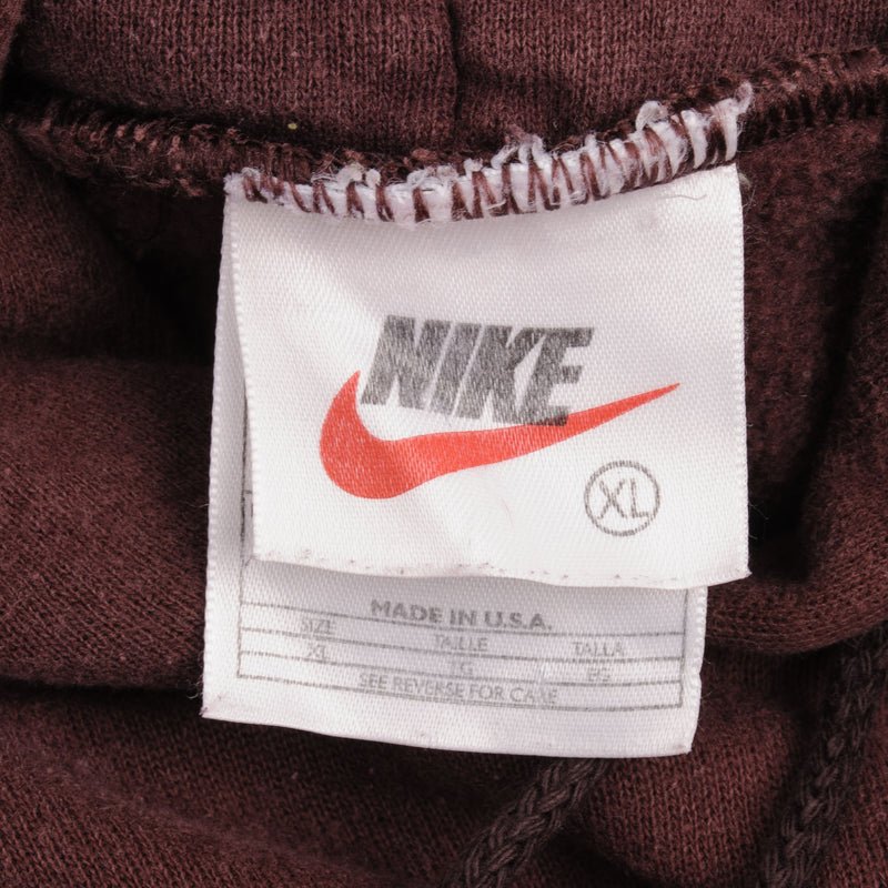 Vintage Nike Air Force One Spellout Burgundy Hoodie 1990S Size XL Made In USA