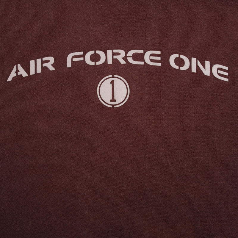 Vintage Nike Air Force One Spellout Burgundy Hoodie 1990S Size XL Made In USA