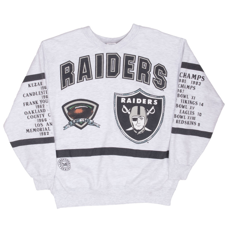 Vintage Nfl Oakland Raiders All Over Print 1990S Sweatshirt Size XL Made In Usa