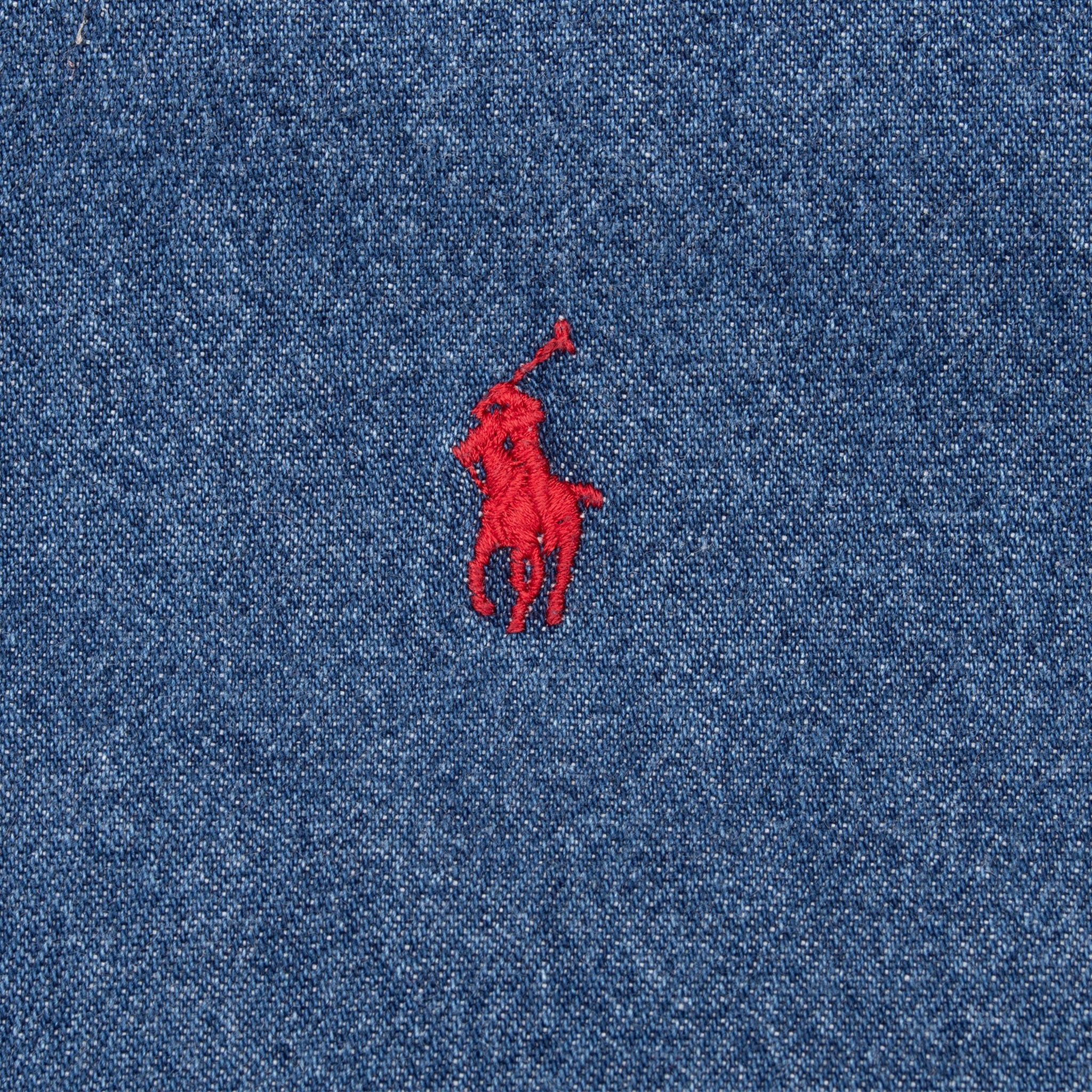 Vintage Polo Ralph Lauren Blue Denim Shirt 1990S Size 2XL