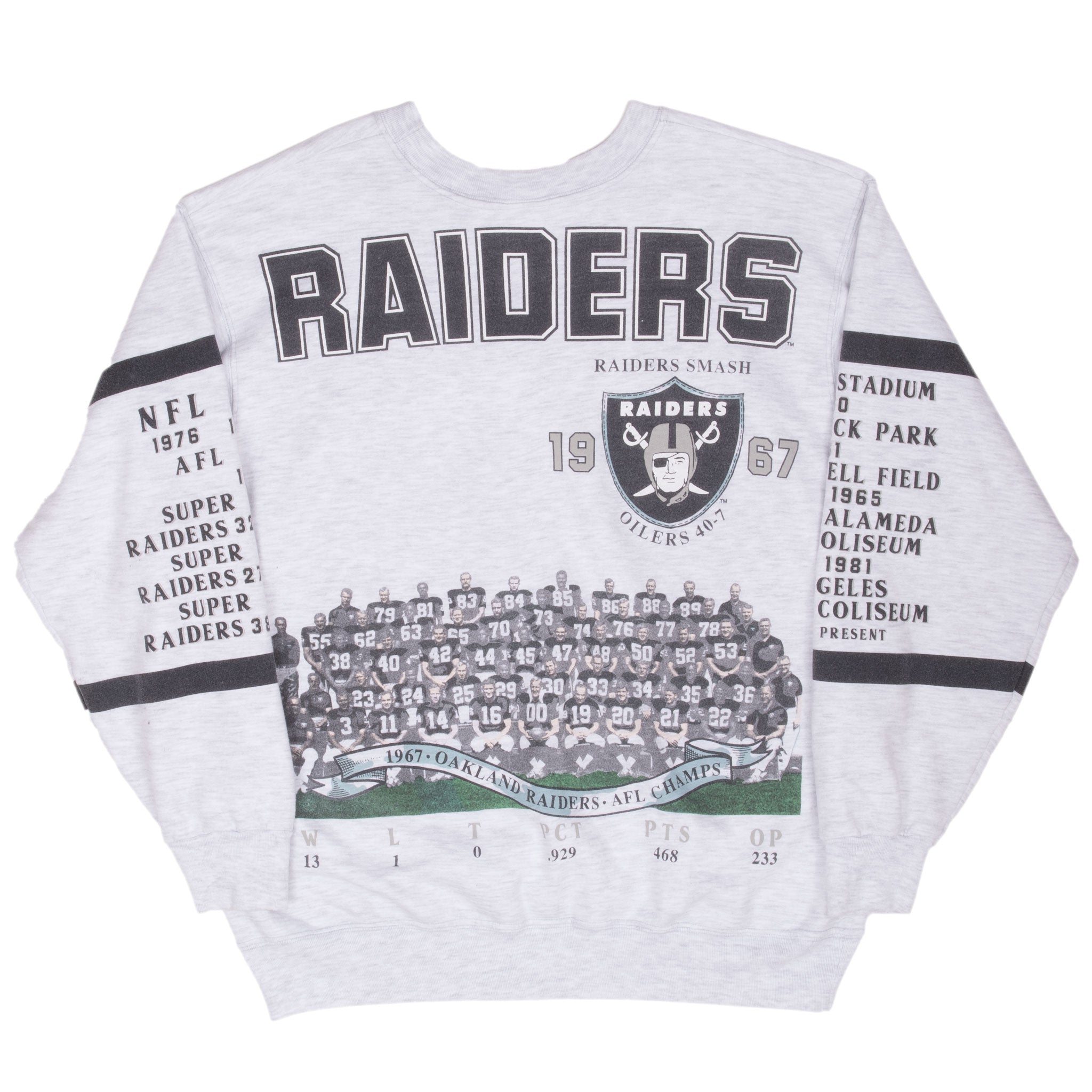 Vintage Nfl Oakland Raiders All Over Print 1990S Sweatshirt Size XL Made In Usa
