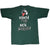 Back of green Umbro soccer T-shirt with Reach Out Kick Someone graphic