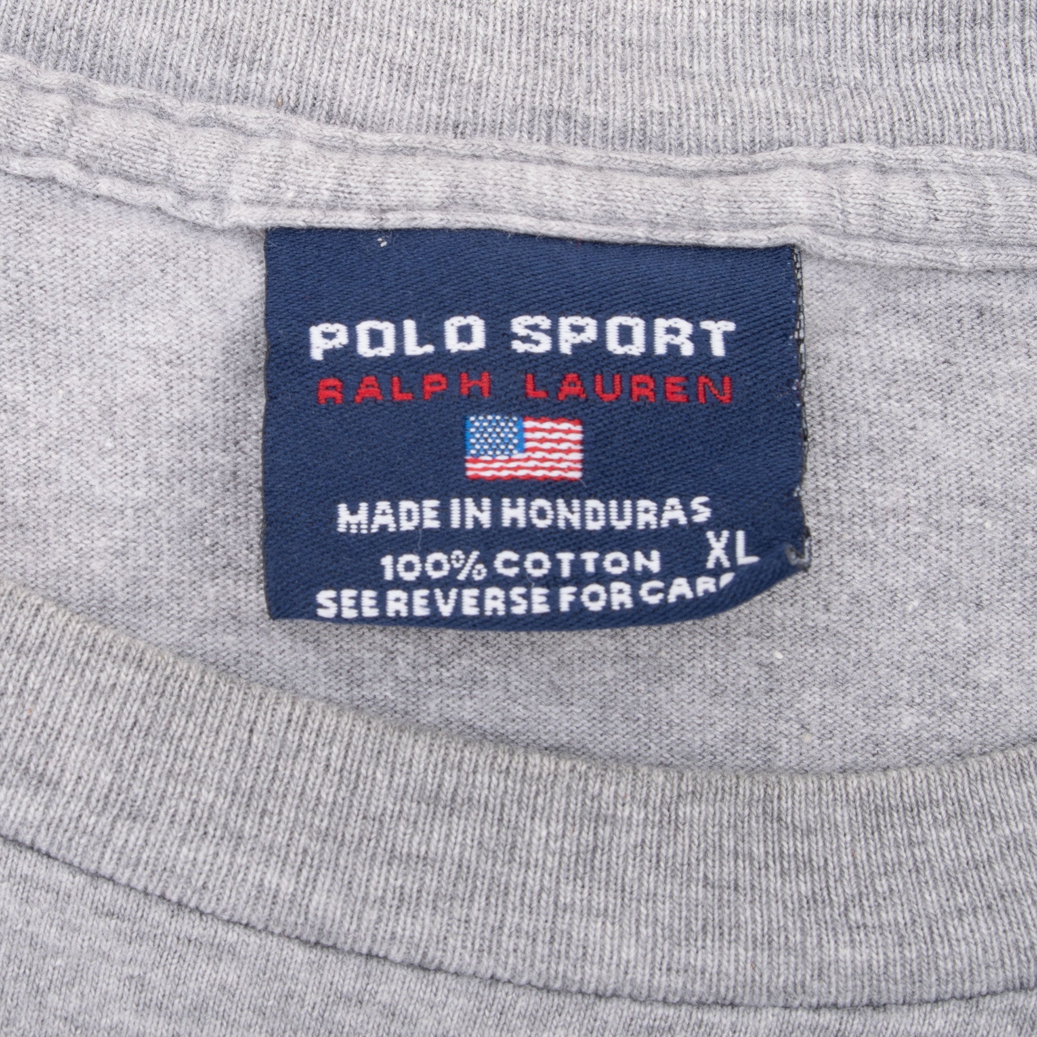 Vintage Ralph Lauren Polo Sport Grey Long Sleeve Tee Shirt 1990S Size XL