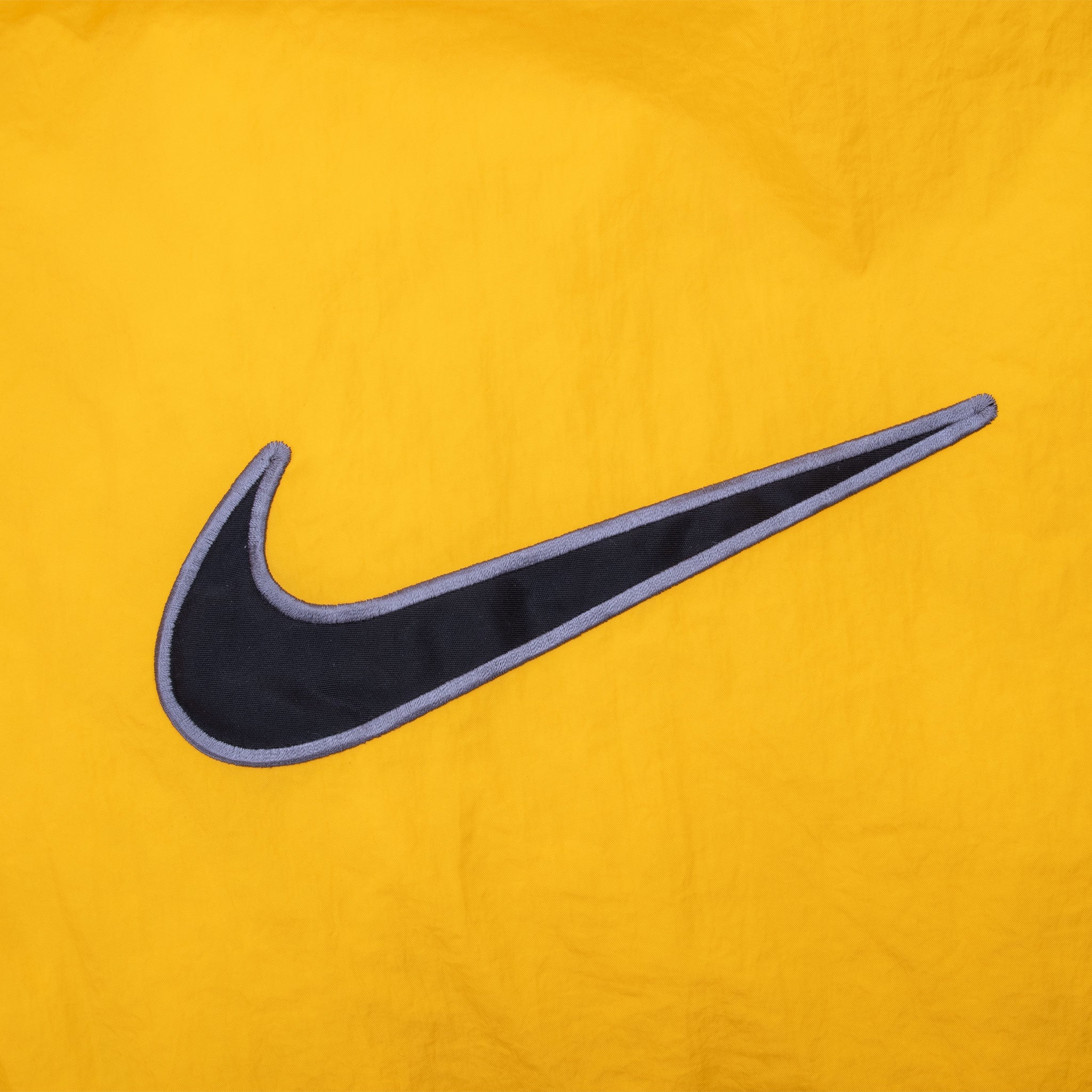 Vintage Nike Big Swoosh Yellow Heavy Windbreaker Rain Jacket 1990S Size 2XL