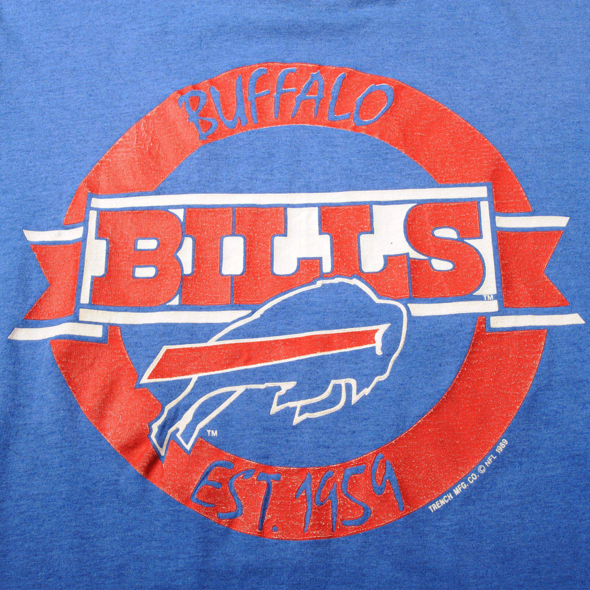 Vintage NFL Buffalo Bills Est 1959 Tee Shirt 1989 Size Medium Made In USA With Single Stitch Sleeves.