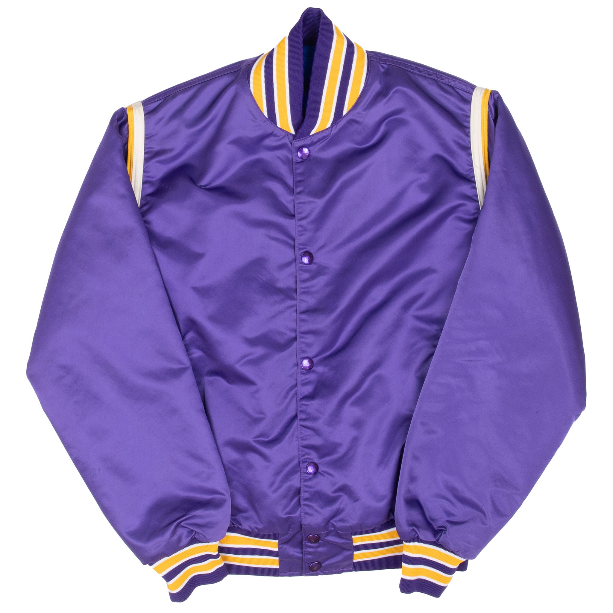 Vintage Nba Los Angeles Lakers Purple Satin Bomber Jacket 1980S Size Small