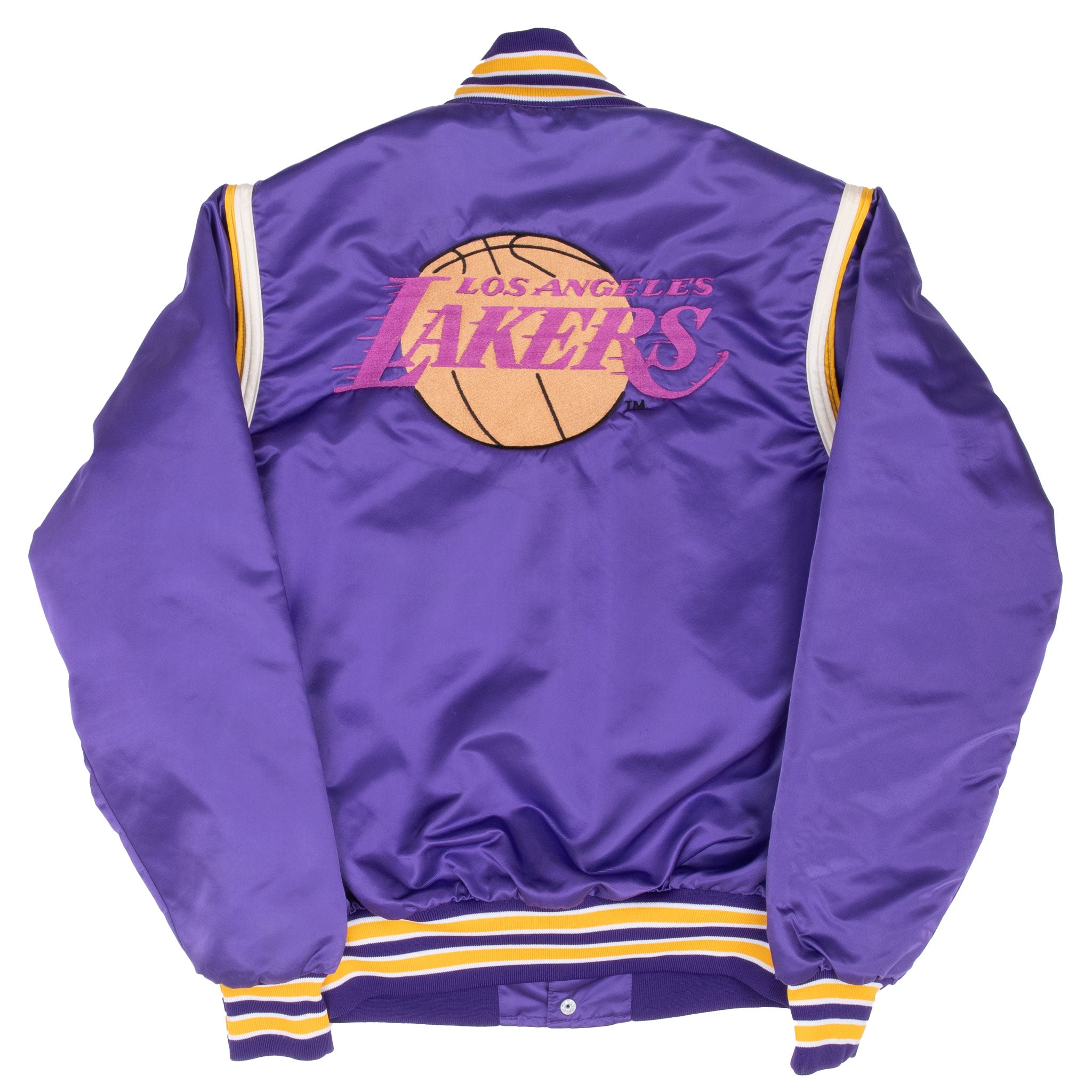 Vintage Nba Los Angeles Lakers Purple Satin Bomber Jacket 1980S Size Small