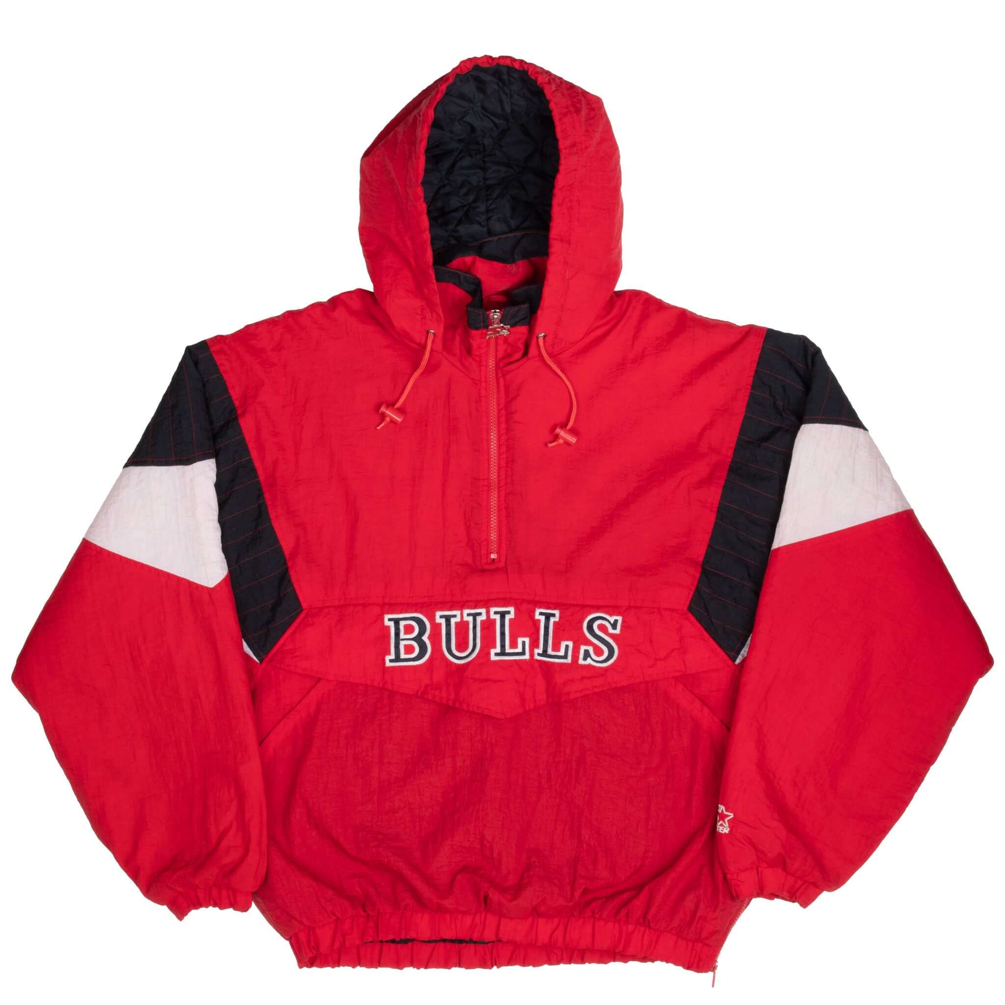 Vintage Nba Chicago Bulls 1990S Hooded Heavy Starter Jacket Size Large