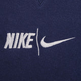 Vintage Nike Spellout Swoosh Navy Blue Crewneck Sweatshirt 1990S Size 2XL