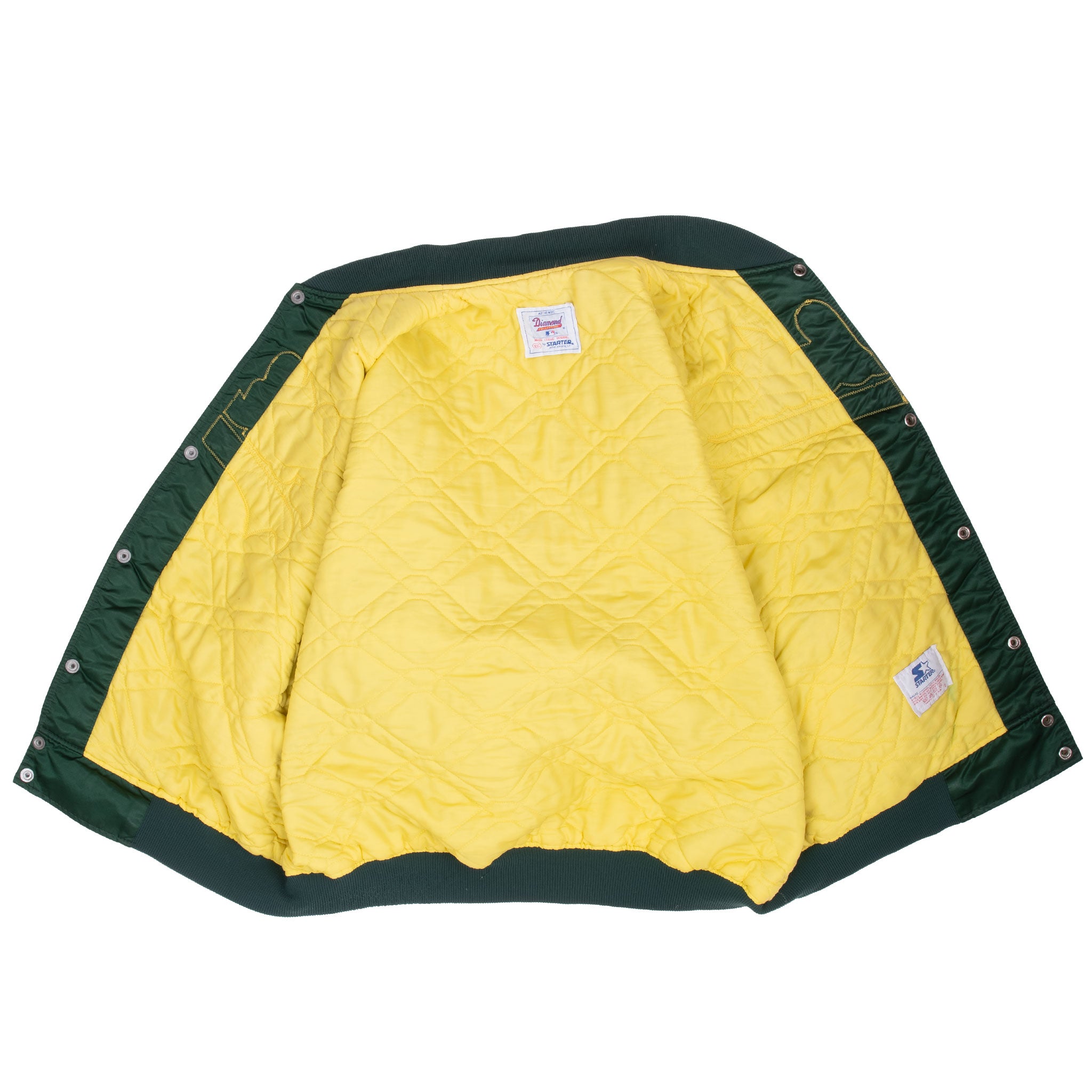 Vintage Mlb Oakland Athletics Green Starter Satin Jacket Size 2XL Made In Usa