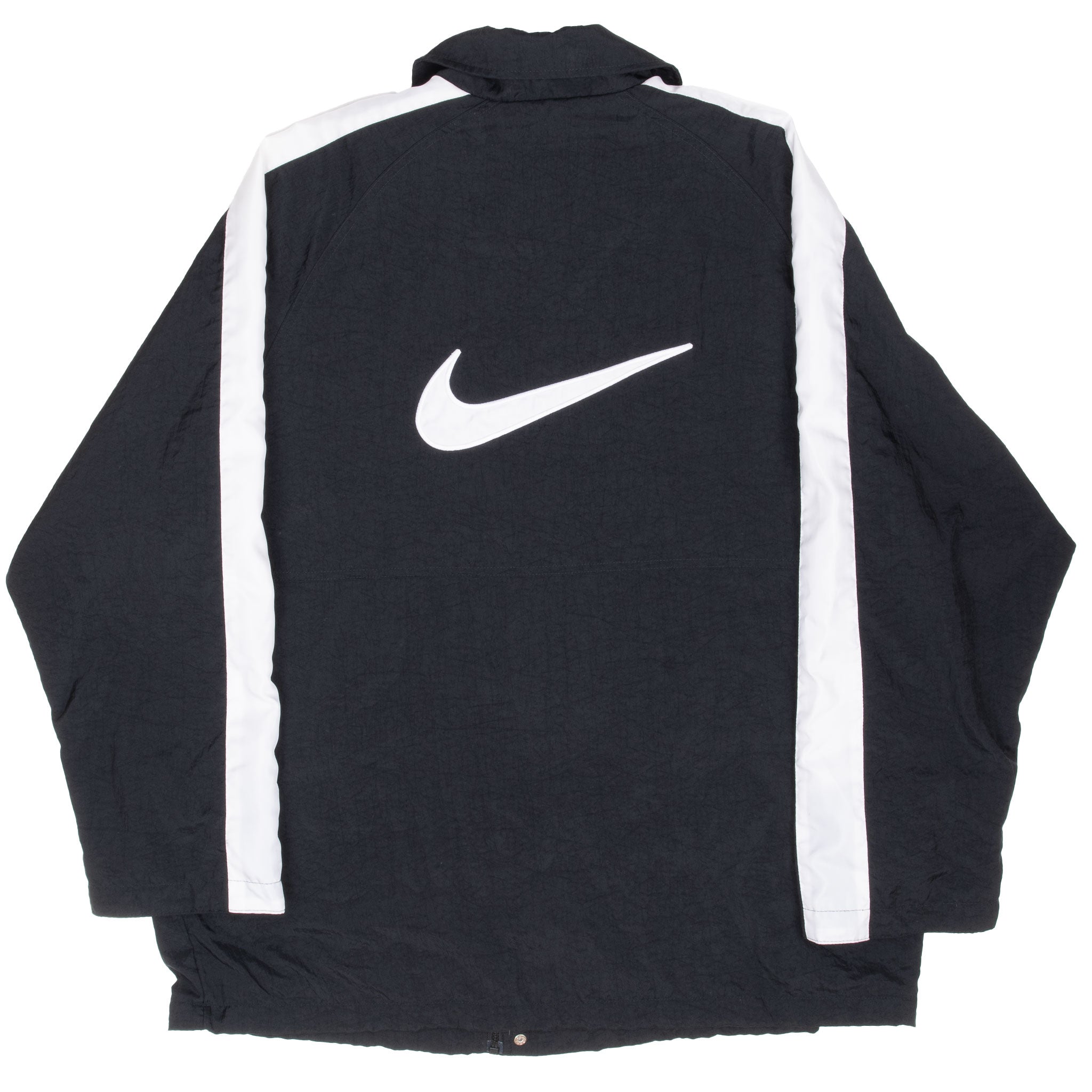 Vintage Nike Big Swoosh Black Windbreaker Jacket 1990S Size Large