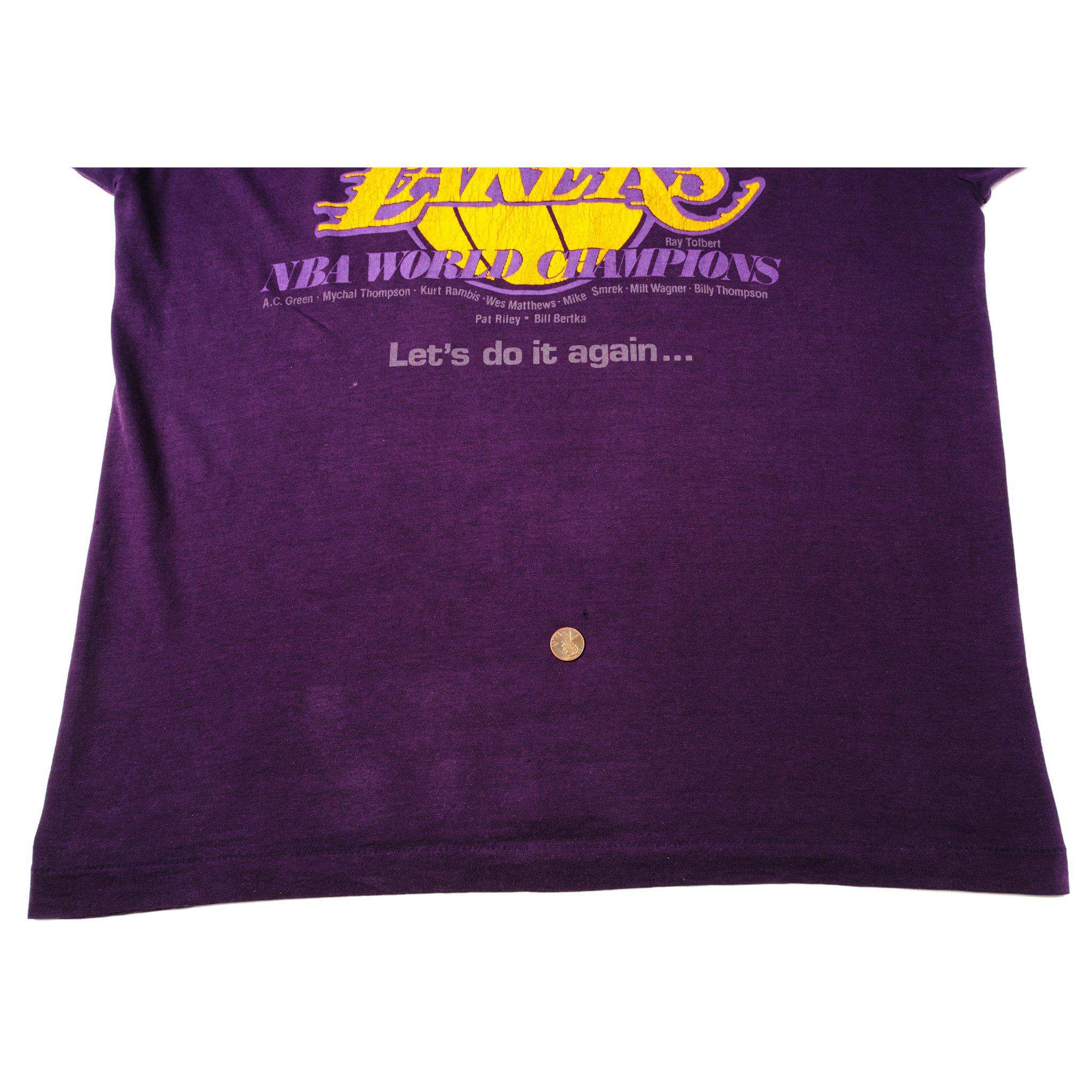 VINTAGE NBA LA LAKERS TEE SHIRT 1980S SIZE LARGE MADE IN USA