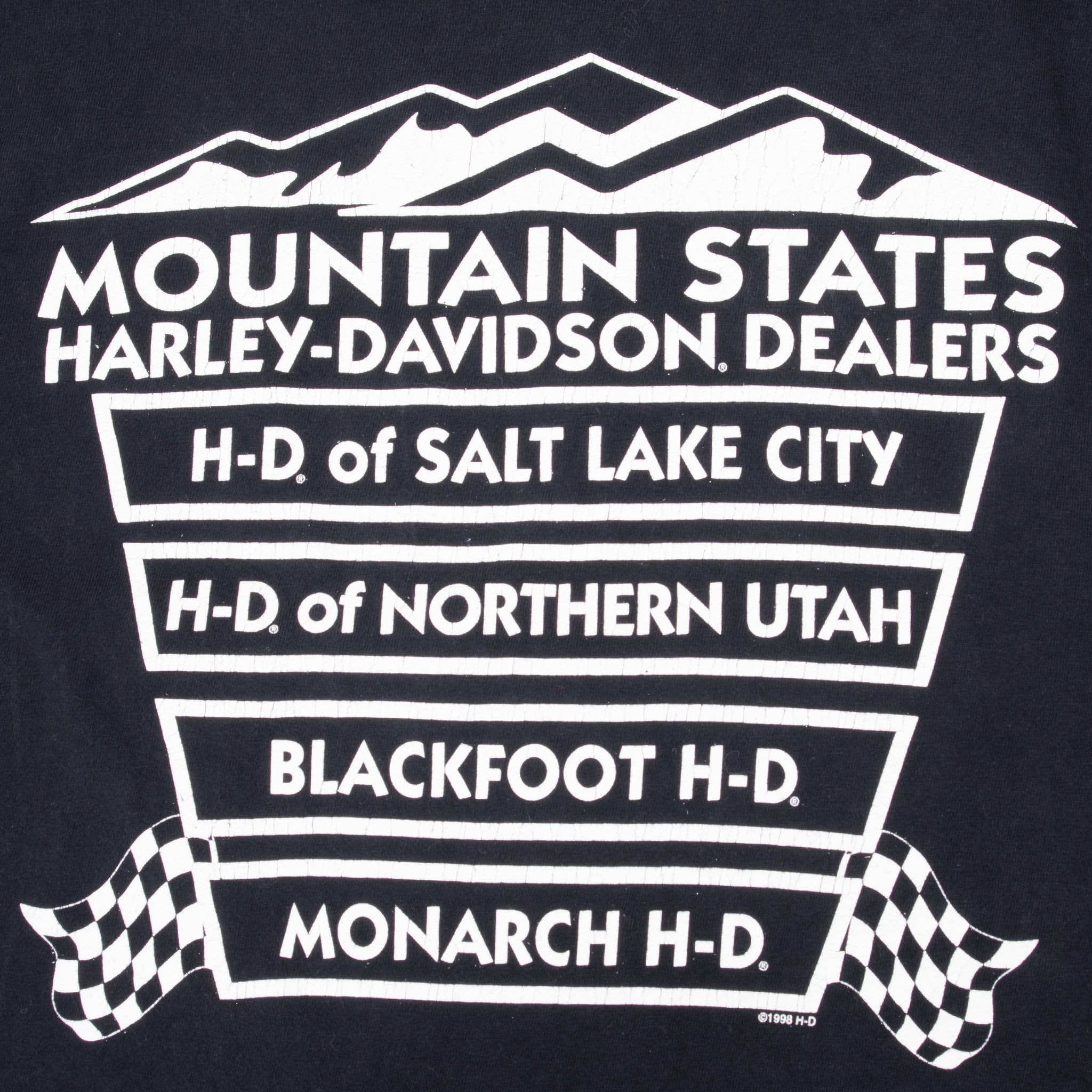 Vintage Harley Davidson Mountain States Nationals Tee Shirt 1998 Size Medium