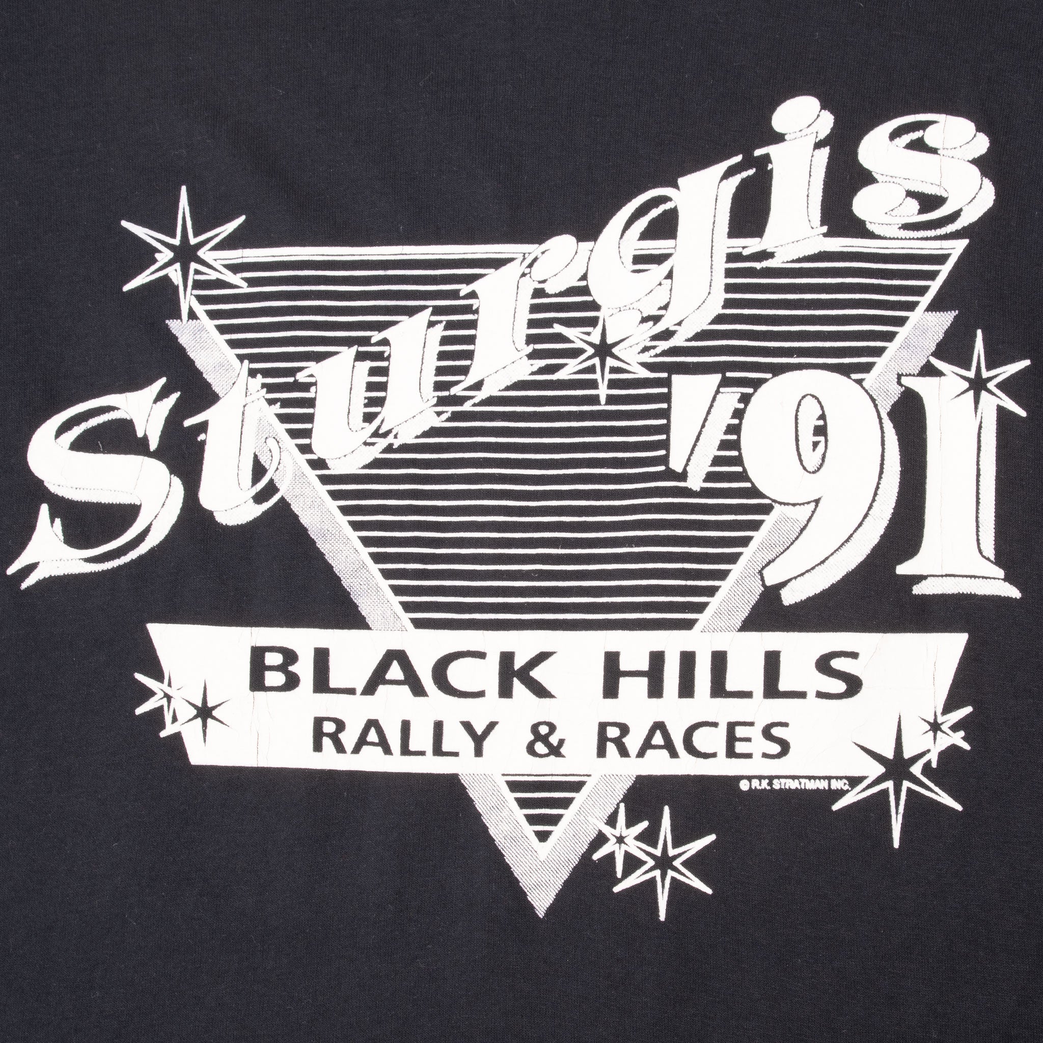 Vintage Harley Davidson Sturgis Black Hills Rally 1991 Tee Shirt Size Medium Made In Usa With Single Stitch Sleeves