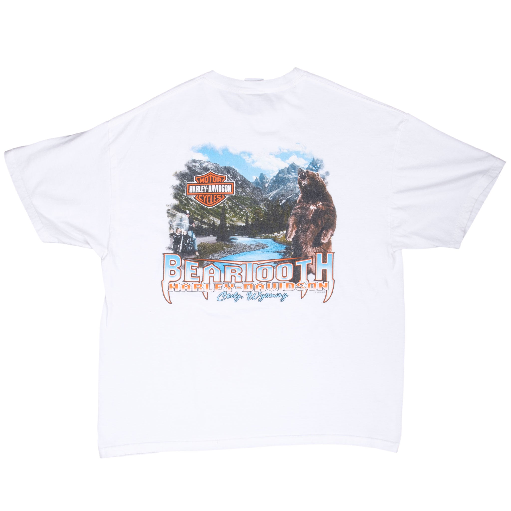 Vintage Harley Davidson Beartooth Cody Wyoming 2008 Tee Shirt Size XL Made In Usa