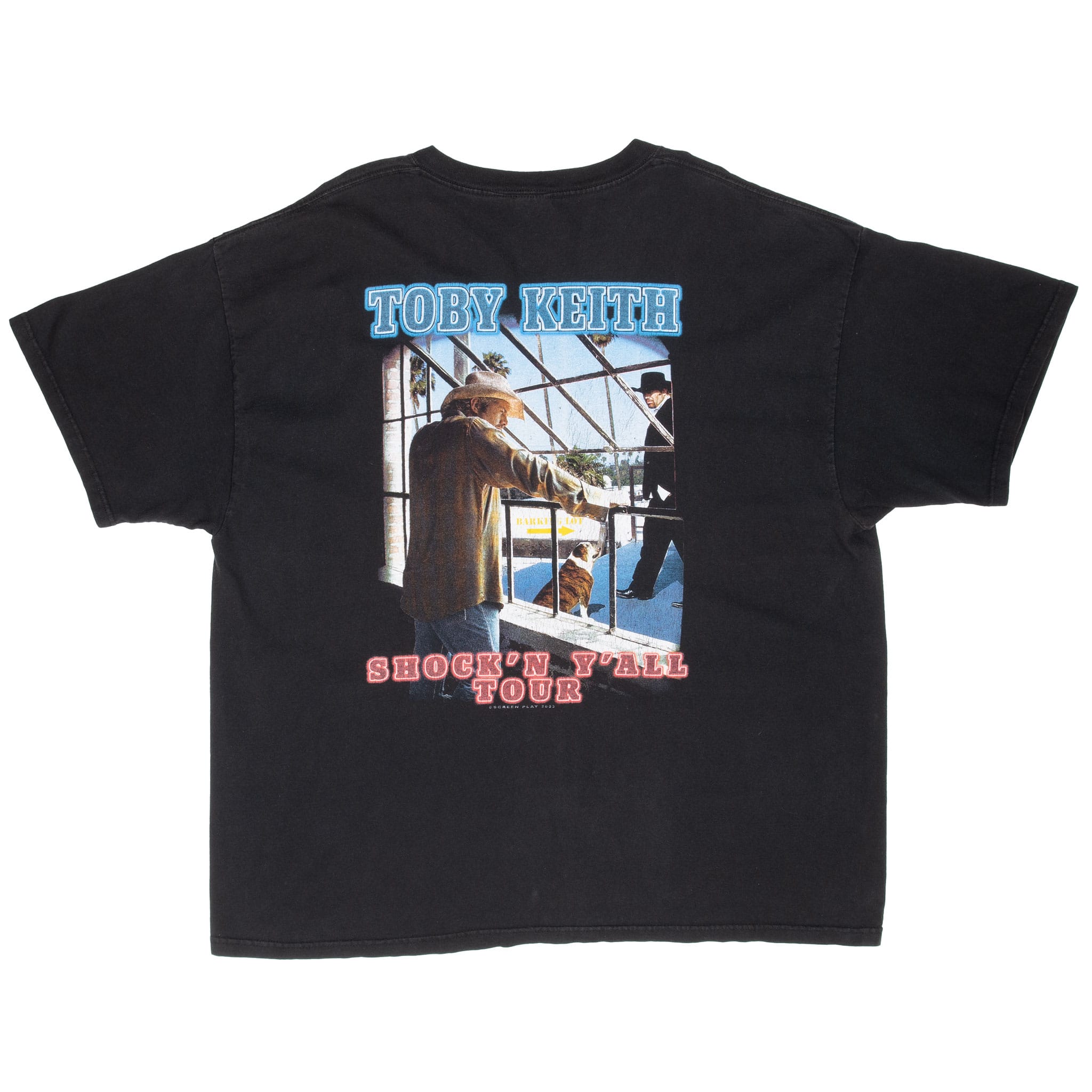 VINTAGE TOBY KEITH I LOVE THIS BAR SHOCK'N Y'ALL TOUR 2003 TEE SHIRT SIZE 2XL