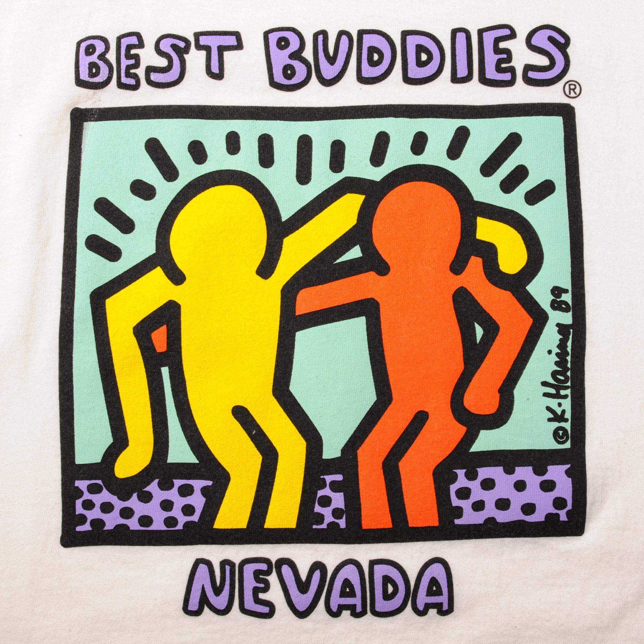 Vintage Keith Haring Best Buddies Nevada Tee Shirt 2000S Size Small.