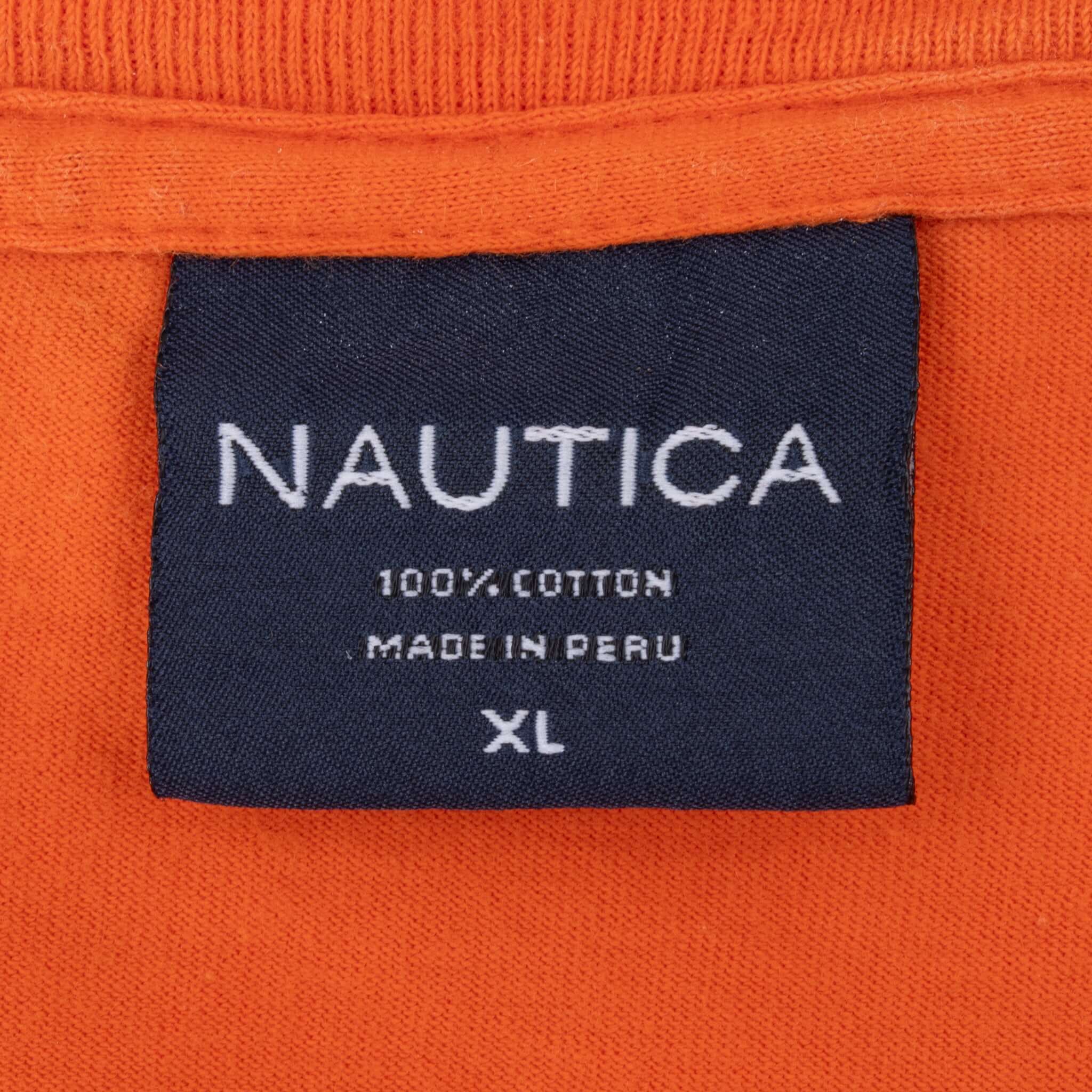 Vintage Nautica Surf Orange Tee Shirt 2000S Size XL