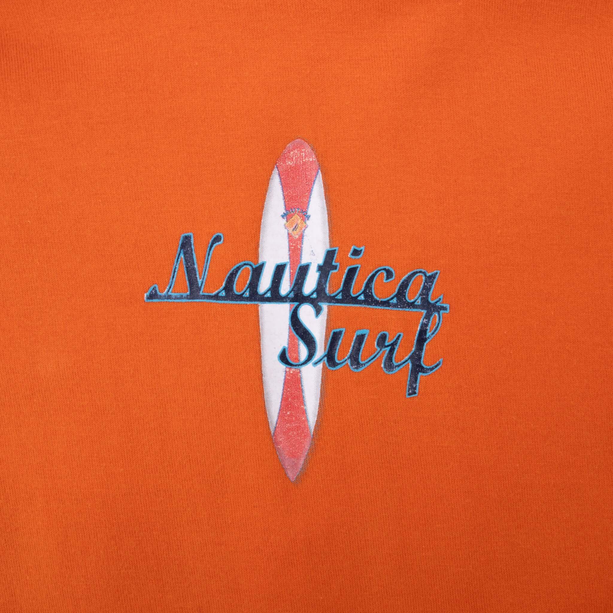 Vintage Nautica Surf Orange Tee Shirt 2000S Size XL
