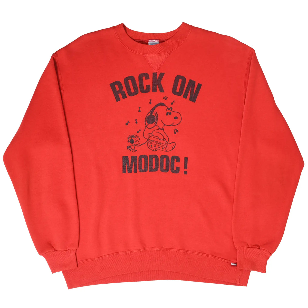 Vintage Peanuts Snoopy Rock On Modoc Sweatshirt 1980s Large Made in USA