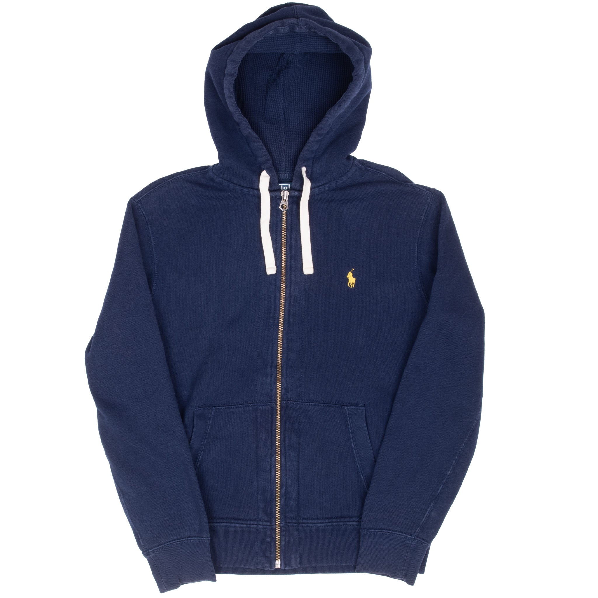 Vintage Ralph Lauren Full Zip Navy Blue Hoodie Sweatshirt 1990S Size Medium