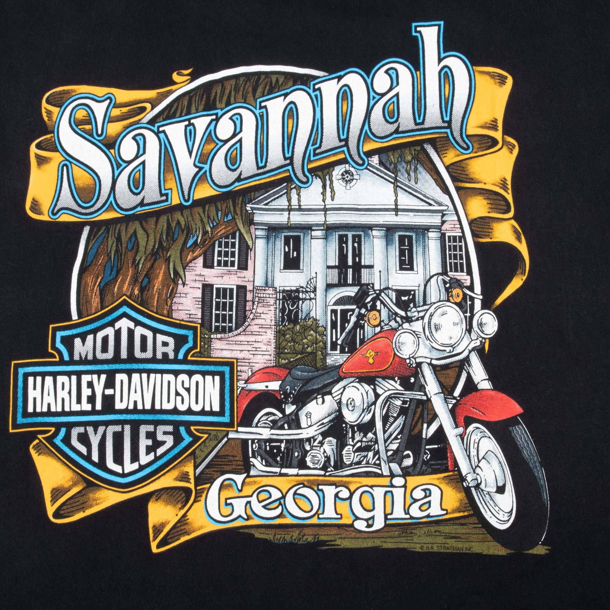 Vintage Harley Davidson Savannah Tee Shirt 1996 Size XL Made In Usa With Single Stitch Sleeves
