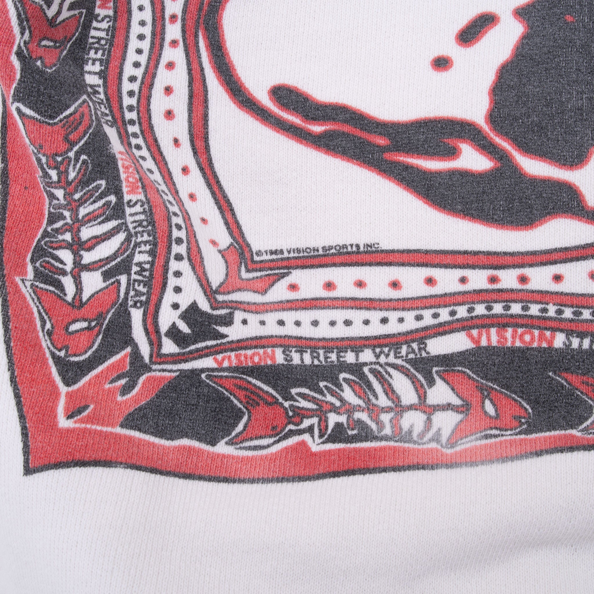 VINTAGE VISION STREET WEAR SKATE WHITE SWEATSHIRT 1989 SMALL