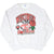 Full front view of gray Wisconsin Badgers Rose Bowl sweatshirt with red, black and green print