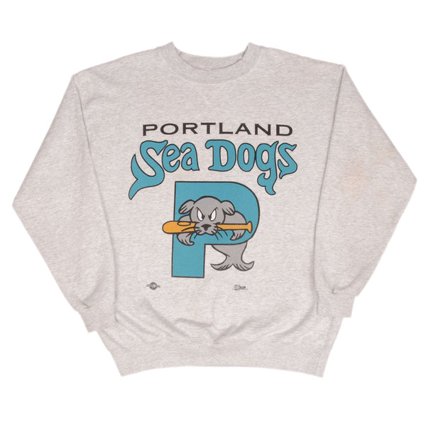 SUDADERA VINTAGE DE LOS PORTLAND SEADOGS DE LAS LB DE LOS AÑOS 90, TALLA MEDIANA, FABRICADA EN EE. UU.