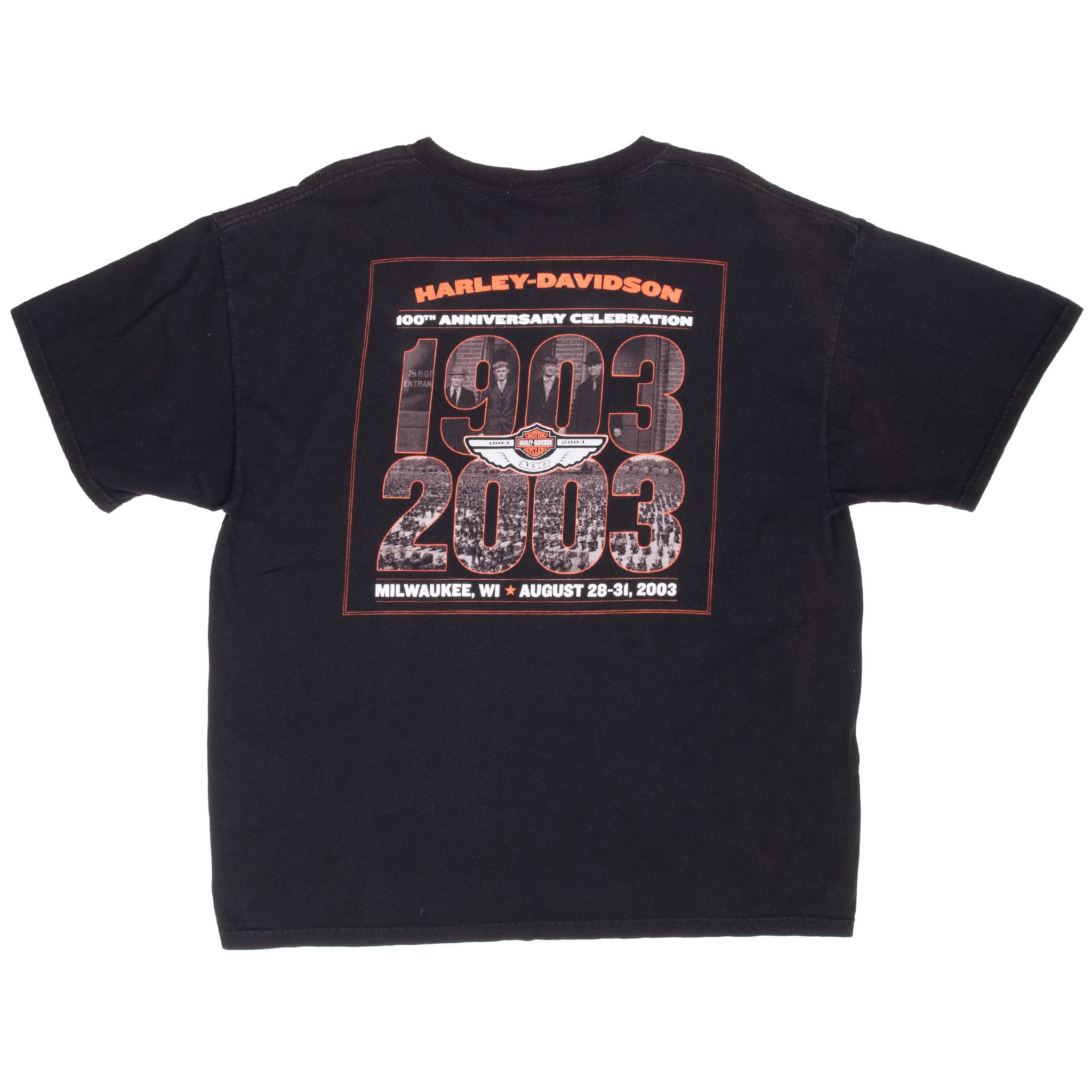 VINTAGE HARLEY DAVIDSON 100 YEARS ANNIVERSARY MILWAUKEE TEE SHIRT 2003 XL
