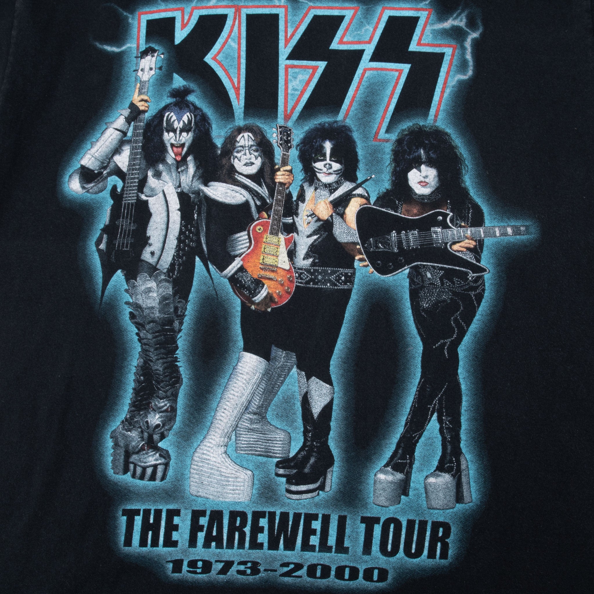 Vintage Kiss The Farewell Tour 2000 Tee Shirt Size Large With Single Stitch Sleeves