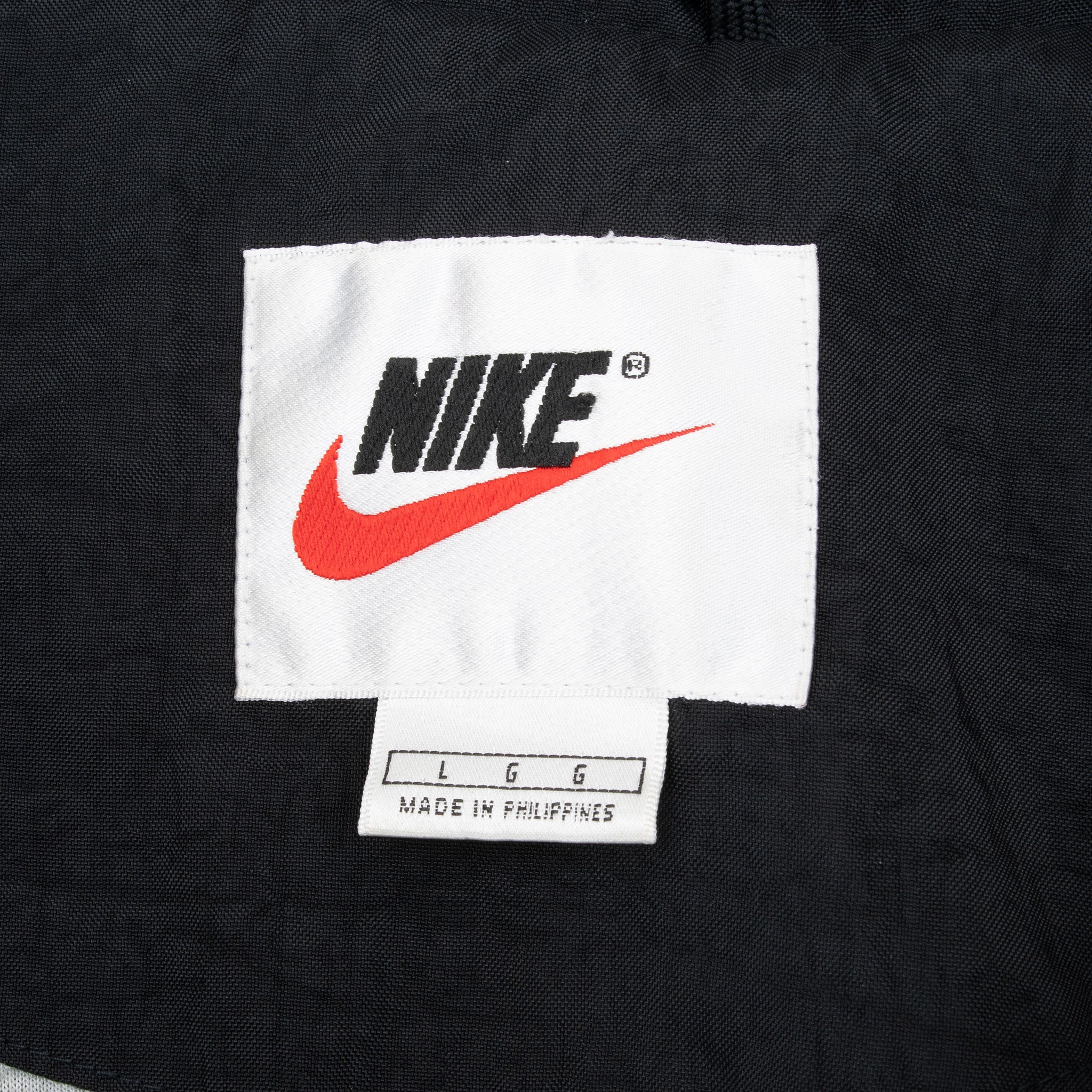 Vintage Nike Big Swoosh Black Windbreaker Jacket 1990S Size Large