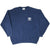 Full front view of navy blue adidas crewneck sweatshirt with white Trefoil chest logo