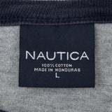 Vintage Nautica Embroidered Grey Long Sleeve Tee Shirt 2000S Size Large