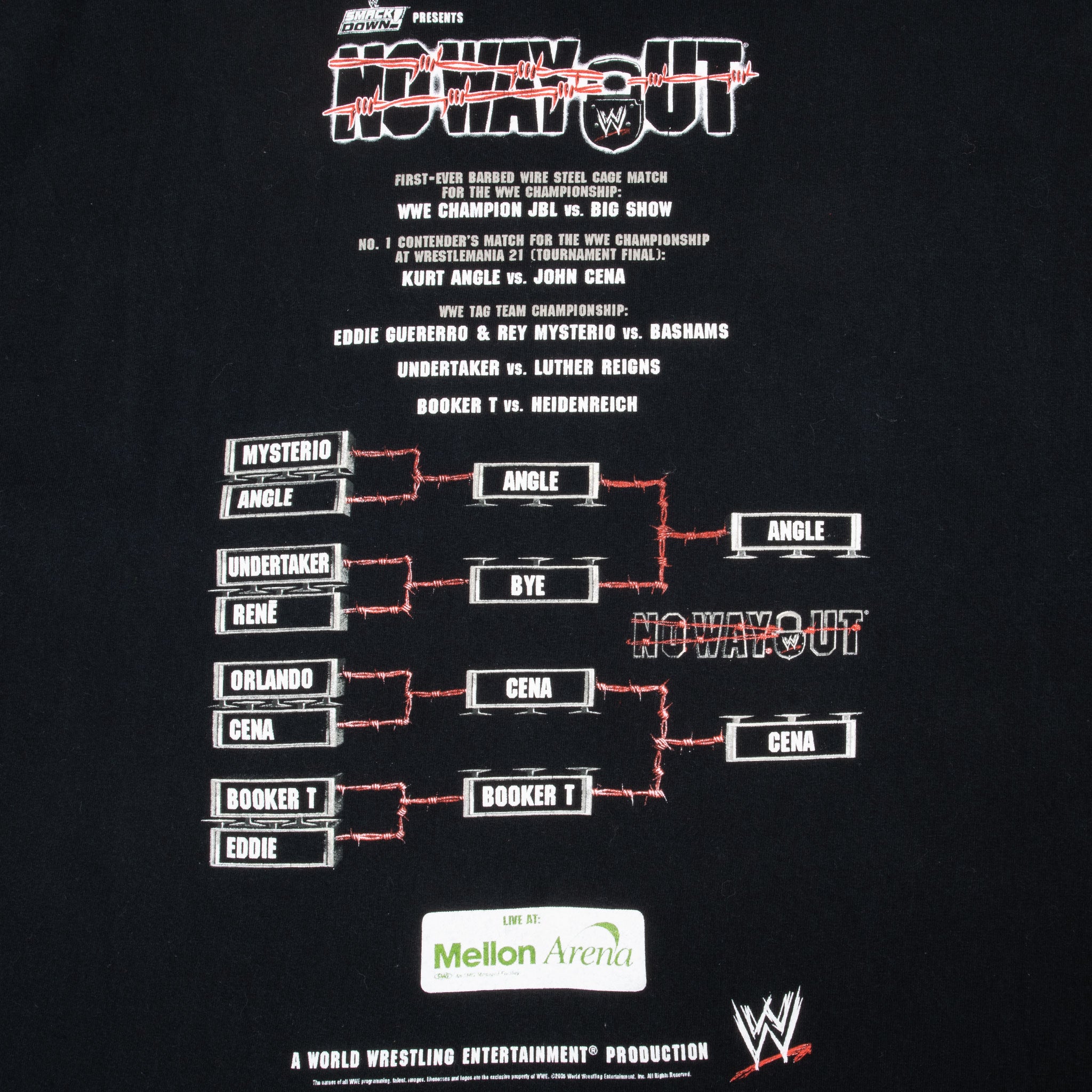 Vintage Wwe No Way Out Big Show Vs Wwe Champion Tee Shirt 2005 Size 2XL
