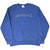 Full front view of blue Nike crewneck sweatshirt with Nike Athletics chest graphic